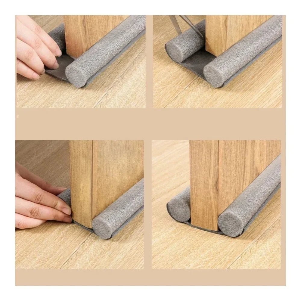 Windproof Seal Strip Draught Excluder Stopper Door Bottom Guard Double Protector Doorstop Dust-proof Blocker Sealer Soundproof